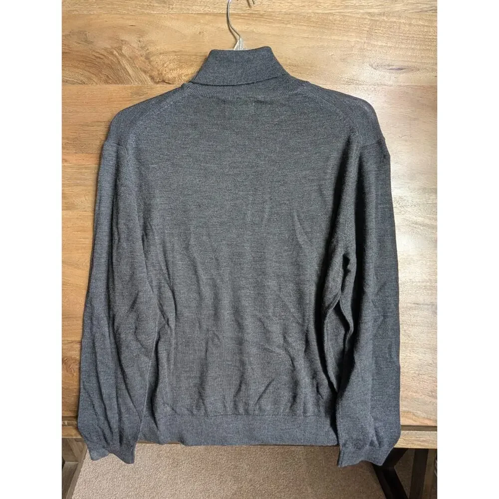 Banana Republic Sweater Mens XL Dark Gray Merino Wool Long Sleeve Turtleneck NWT